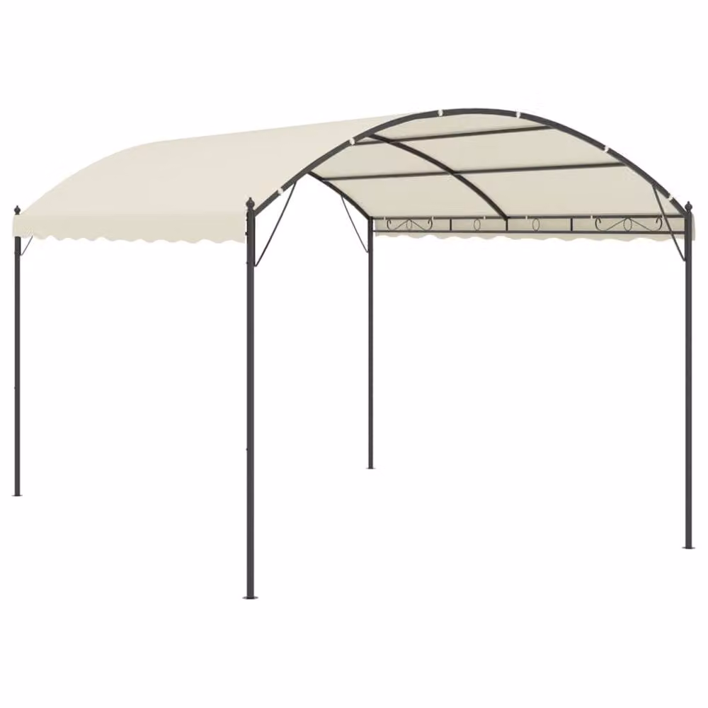 Berkfield Home Curved Gazebo in Beige with Steel and Polyester Fabric, W/D/H: 300 x 300 x 260 cm – 2
