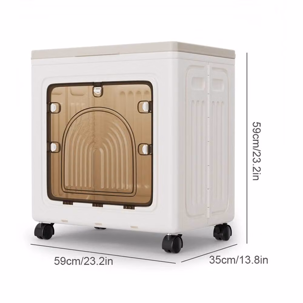 Nordara 100L Transparent Stackable Storage Box with Wheels, W/D/H: 50 x 50 x 59 cm – 2