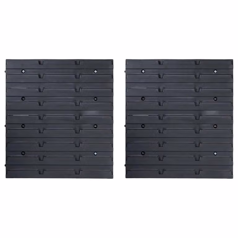 Berkfield Home 39 Piece Stackable Storage Bin Kit with Wall Panels in Red and Black