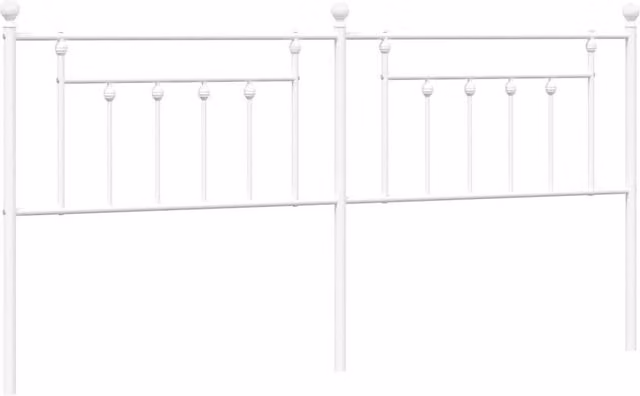 Berkfield Home Classic Metal Headboard in White, 200 cm – 1