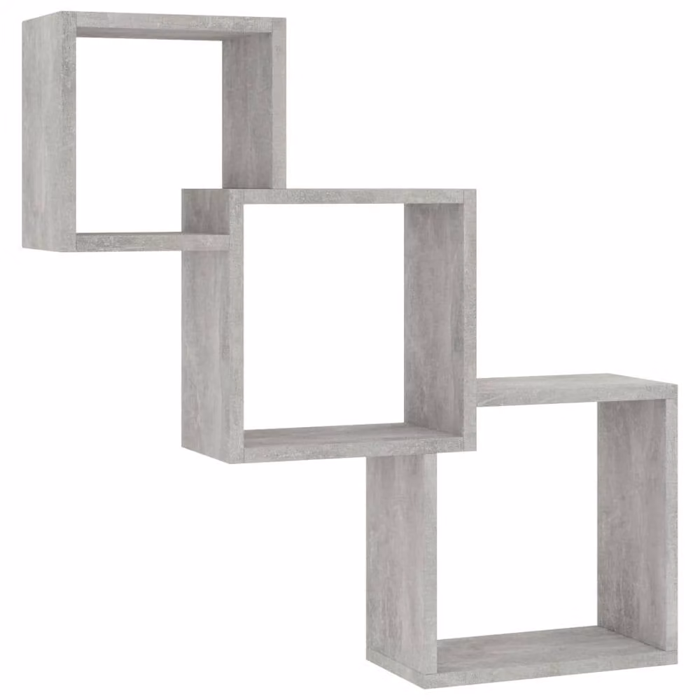 Berkfield Home Decorative Cube Wall Shelf in Concrete Grey, W/D/H: 68 x 15 x 68 cm – 2