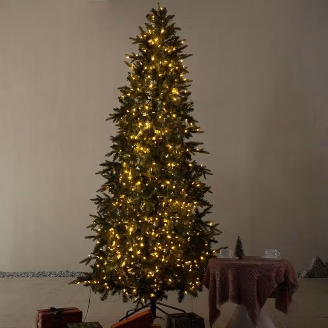 Direct Wicker 8.5ft Pre-lit Slim Artificial Christmas Tree with Mixed Tips in Green