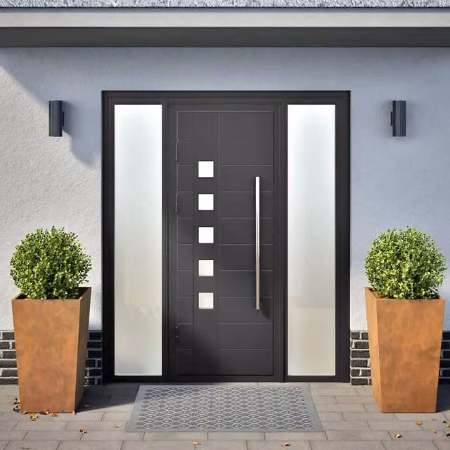Berkfield Home Garden Corten Steel Planter Tubs in Brown, 2 Pack, W/D/H: 45 x 45 x 75 cm