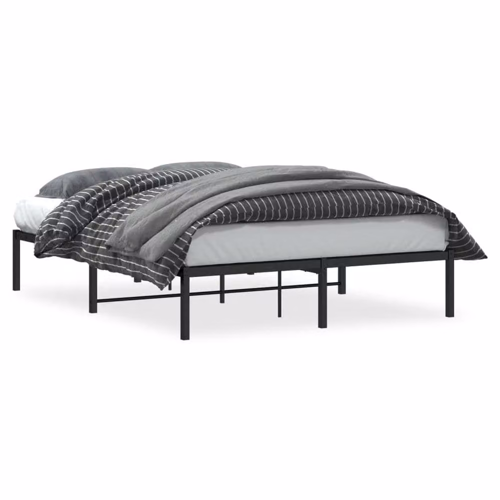 Berkfield Home Metal Bed Frame in Black, W/D/H: 135 x 190 cm – 2