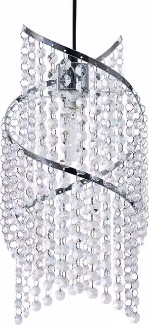 Innoteck Modern Spiral Droplet Pendant Light Shade in Transparent Crystal and Chrome