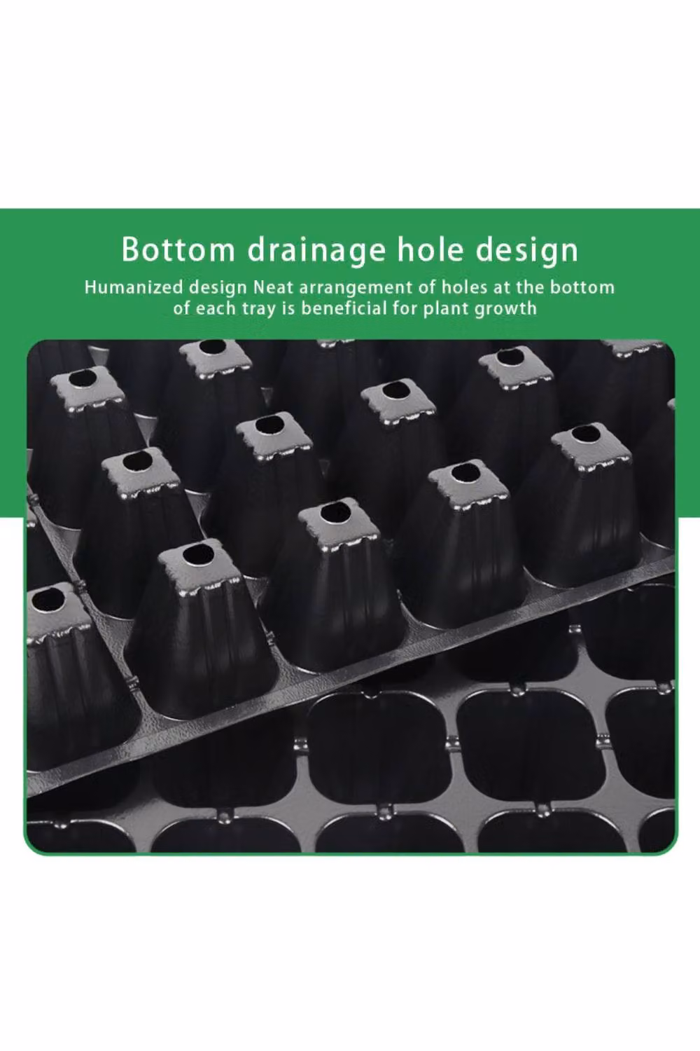 KDMD 3-Piece 24-Cell Black Plastic Plant Trays for Seed Germination and Garden Use – 5