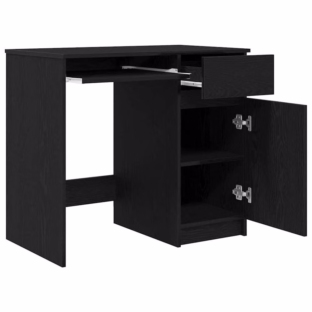 Berkfield Home Modern Black Oak Writing Desk, W/D/H: 86 x 49 x 76 cm – 3