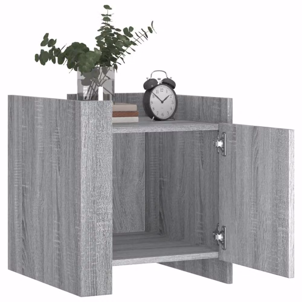 Berkfield Home Grey Sonoma Bedside Cabinet in Engineered Wood W/D/H: 45 x 50 x 50 cm – 3
