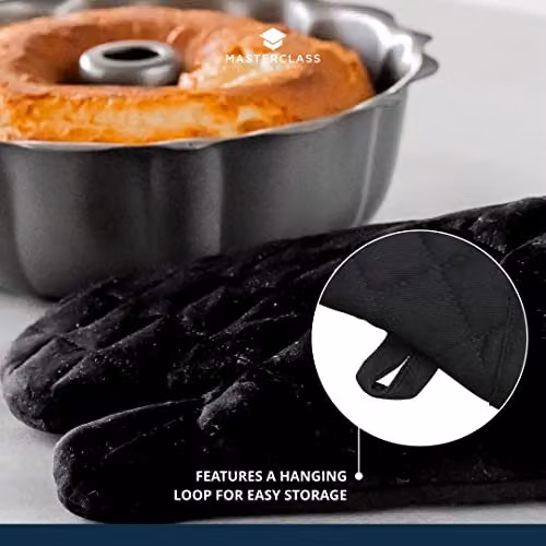 MasterClass Deluxe Professional Black Cotton Single Oven Glove – 6
