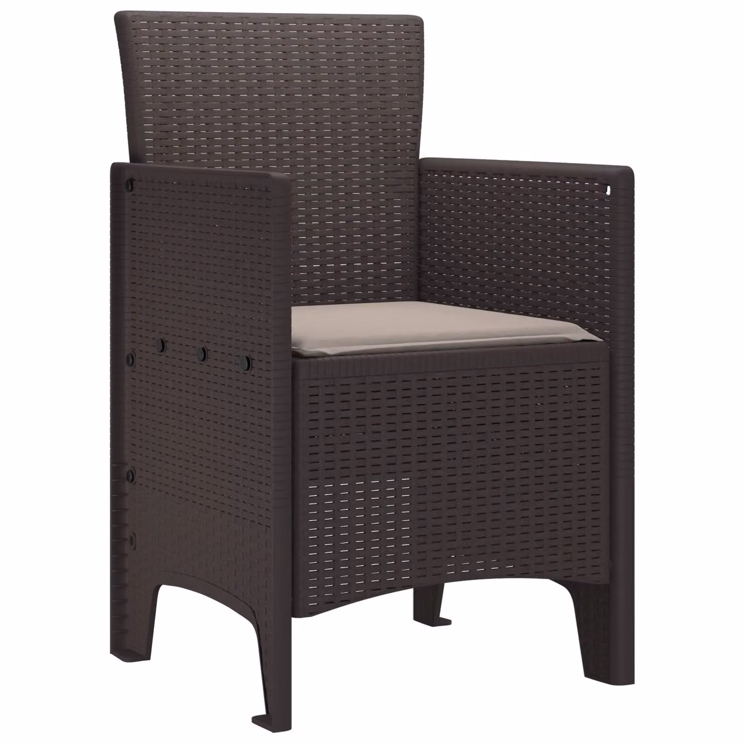 Berkfield Home Set of 2 Modern Garden Chairs with UV-Resistant Cushions in Brown – 4
