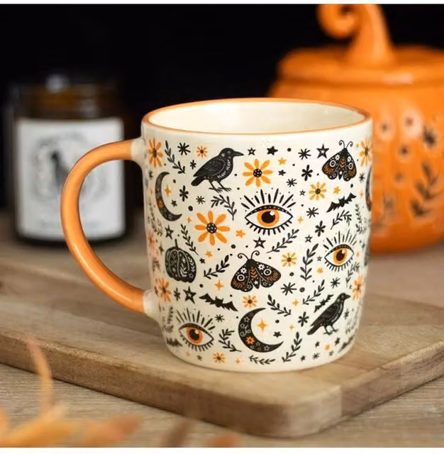 KDMD Frightful Folk Autumn Multicolour Ceramic Floral Mug