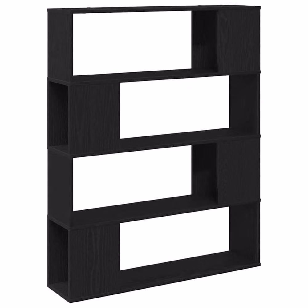 Berkfield Home Black Oak TV Cabinet in Matt MDF, W/D/H: 100 x 24 x 124 cm – 3