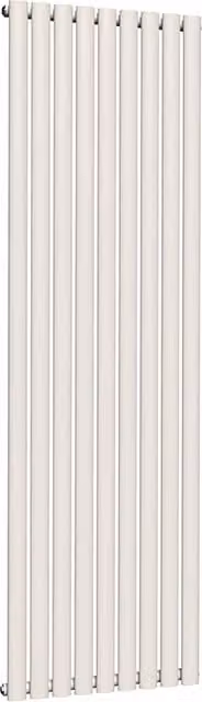 Lux Heat Oval Coloured Vertical Radiator in White, H 180 cm x W 54 cm