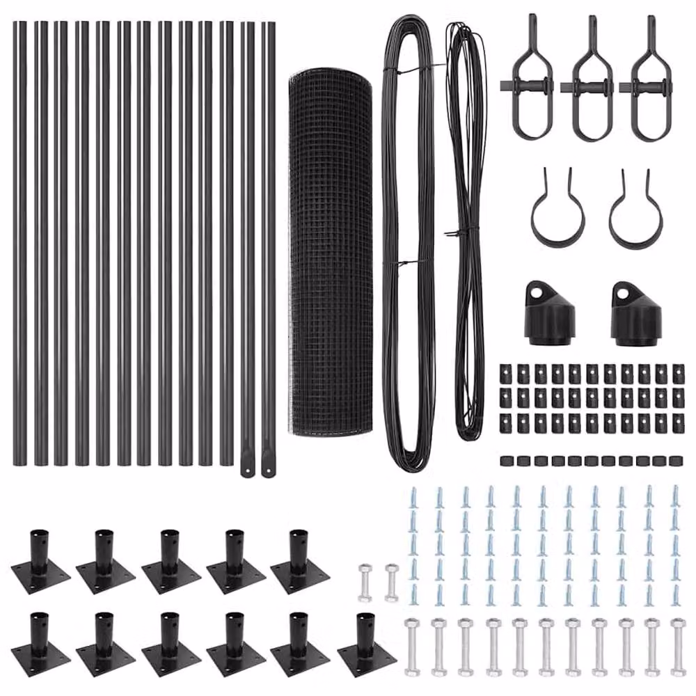 vidaXL Set of 2 Grey Metal Durable Fencing, W: 25 m, H: 0.5 m – 4