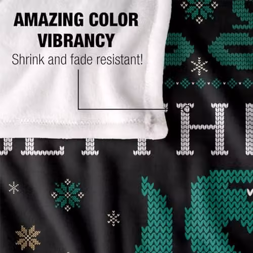 LOGOVISION Harry Potter Slytherin Ugly Christmas Sweater Throw Blanket, Multicolour and White, W/D/H: 152 x 127 cm – 3