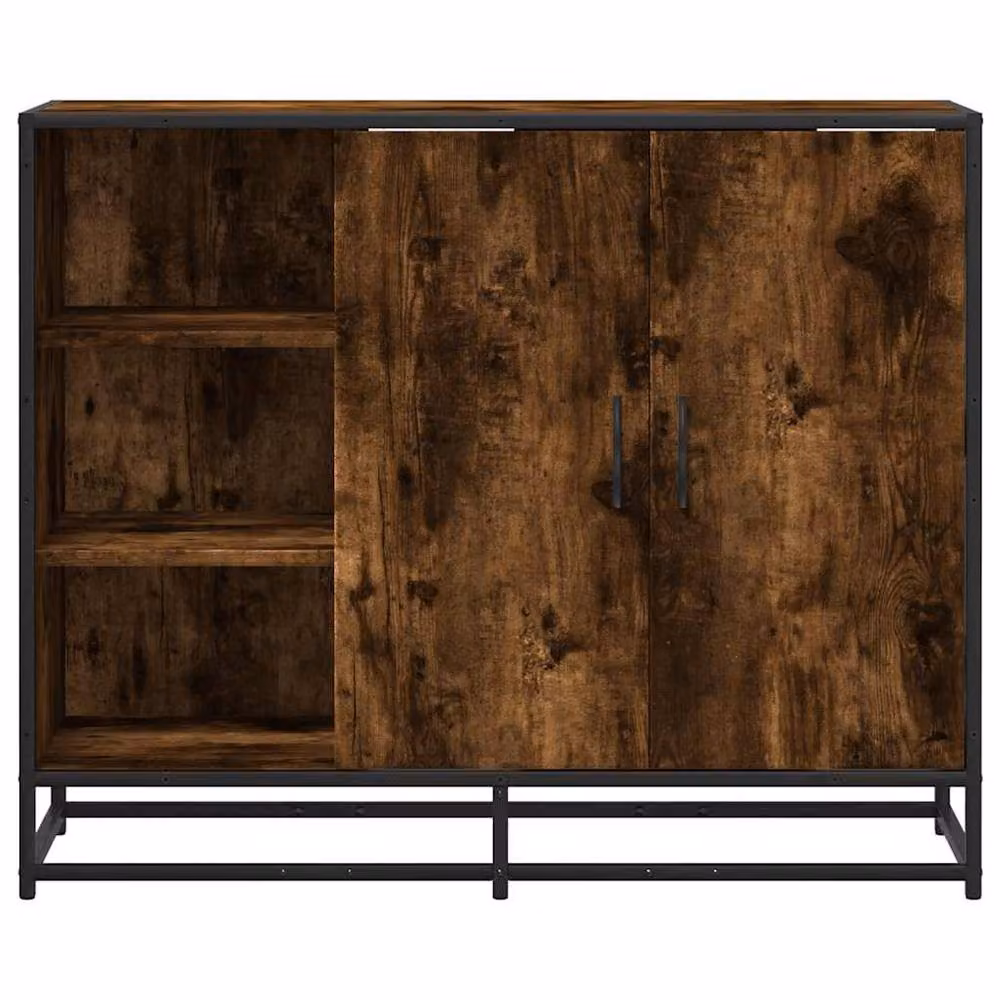 Berkfield Home Smoked Oak Sideboard in Brown, W/D/H: 92 x 35 x 76 cm – 4
