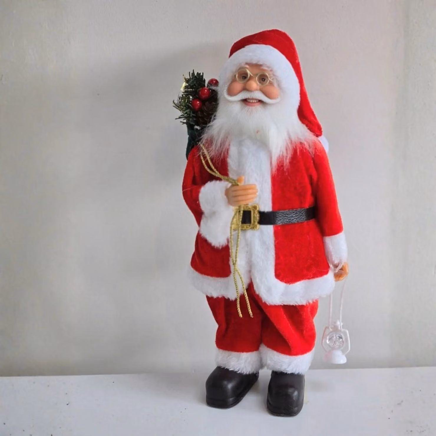 Smartbies Vintage Style Collectible Santa Figurine Set in Red, Height: 30.48 cm – 4