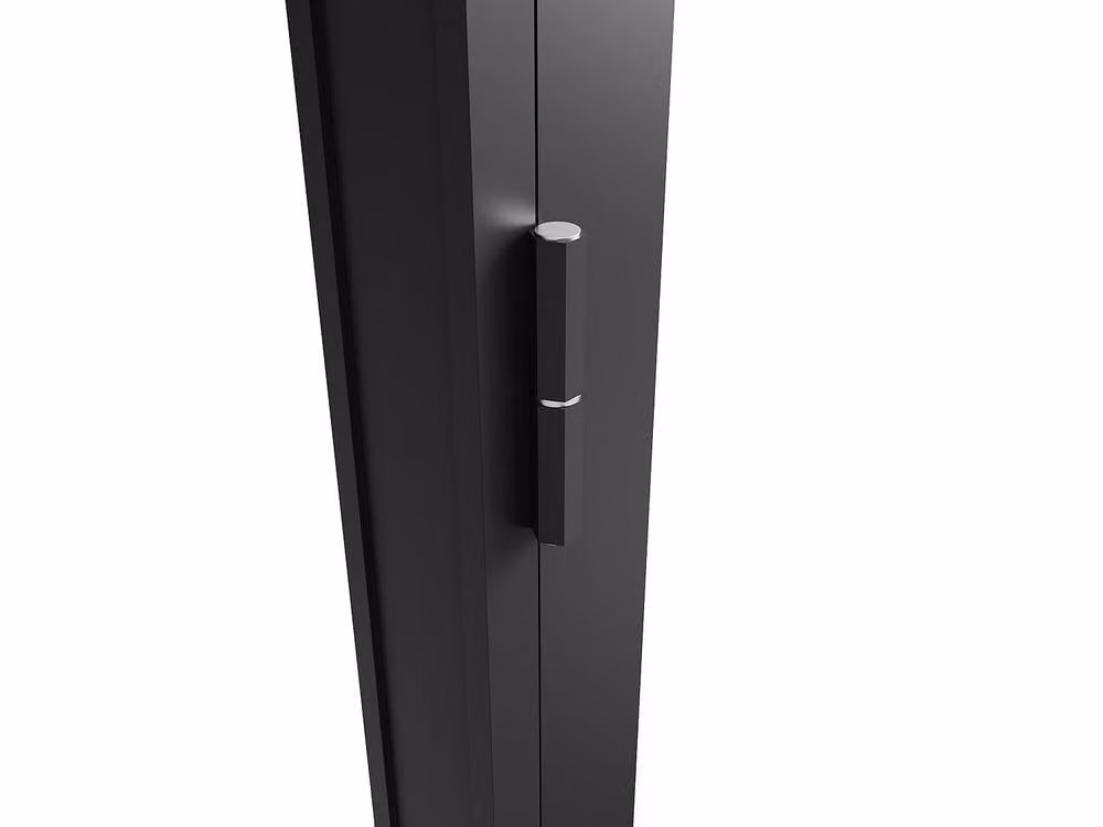 Loxton Reversible Modern Swing Block Door in Black Aluminium and Frosted Tempered Glass, H: 204 cm x W: 83 cm x D: 7.4 cm – 4