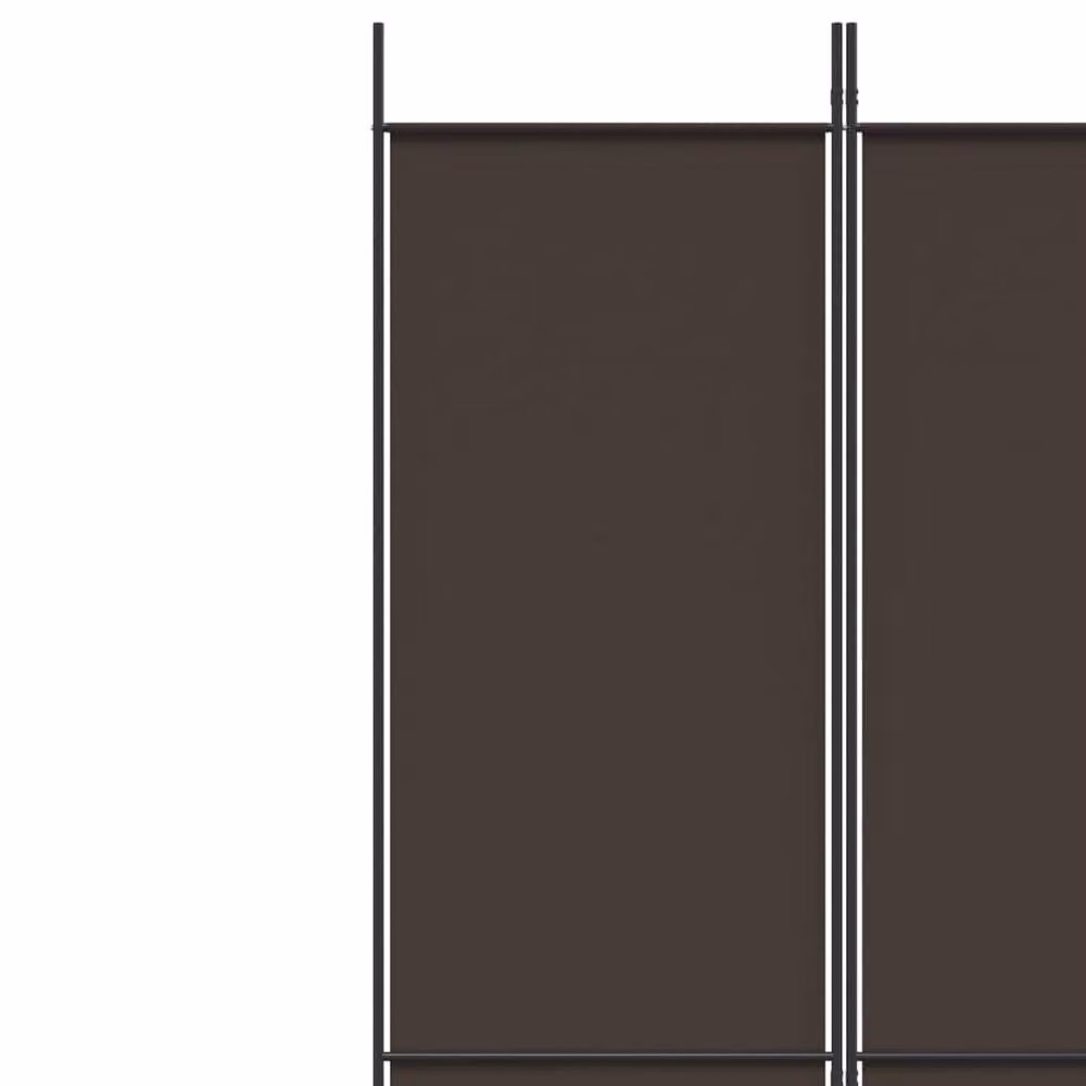 Berkfield Home 3-Panel Brown Fabric Room Divider W/H: 150 x 220 cm – 4