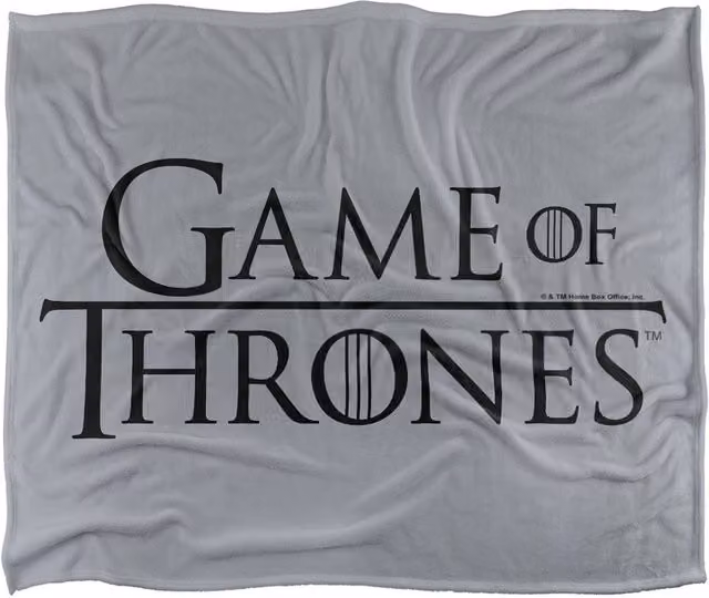 Warner Bros. Game of Thrones Logo Super Soft Silky Touch Throw Blanket, Extra Large, Grey and Multicolour