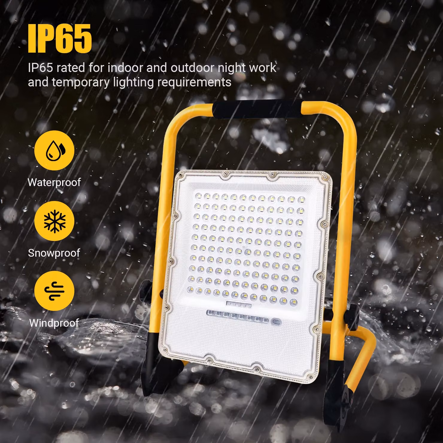 ExtraStar 8.5W Rechargeable LED Portable Flood Light, 1200 Lumen, IP65, Yellow – 4
