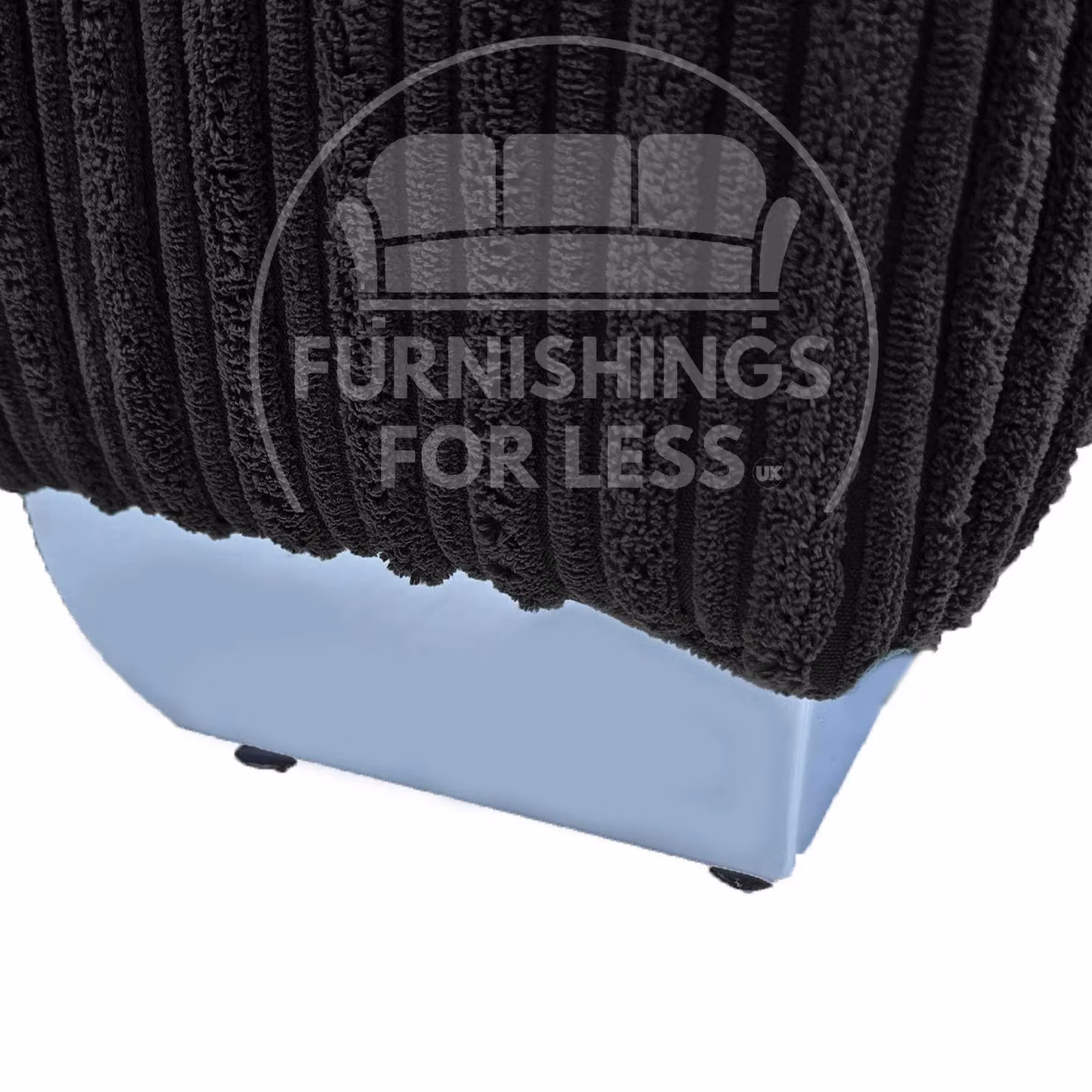 Furnishings For Less UK Bishop U Shaped 5 Seater Large Sofa in Black Jumbo Cord Fabric with Matching Ottoman – 4