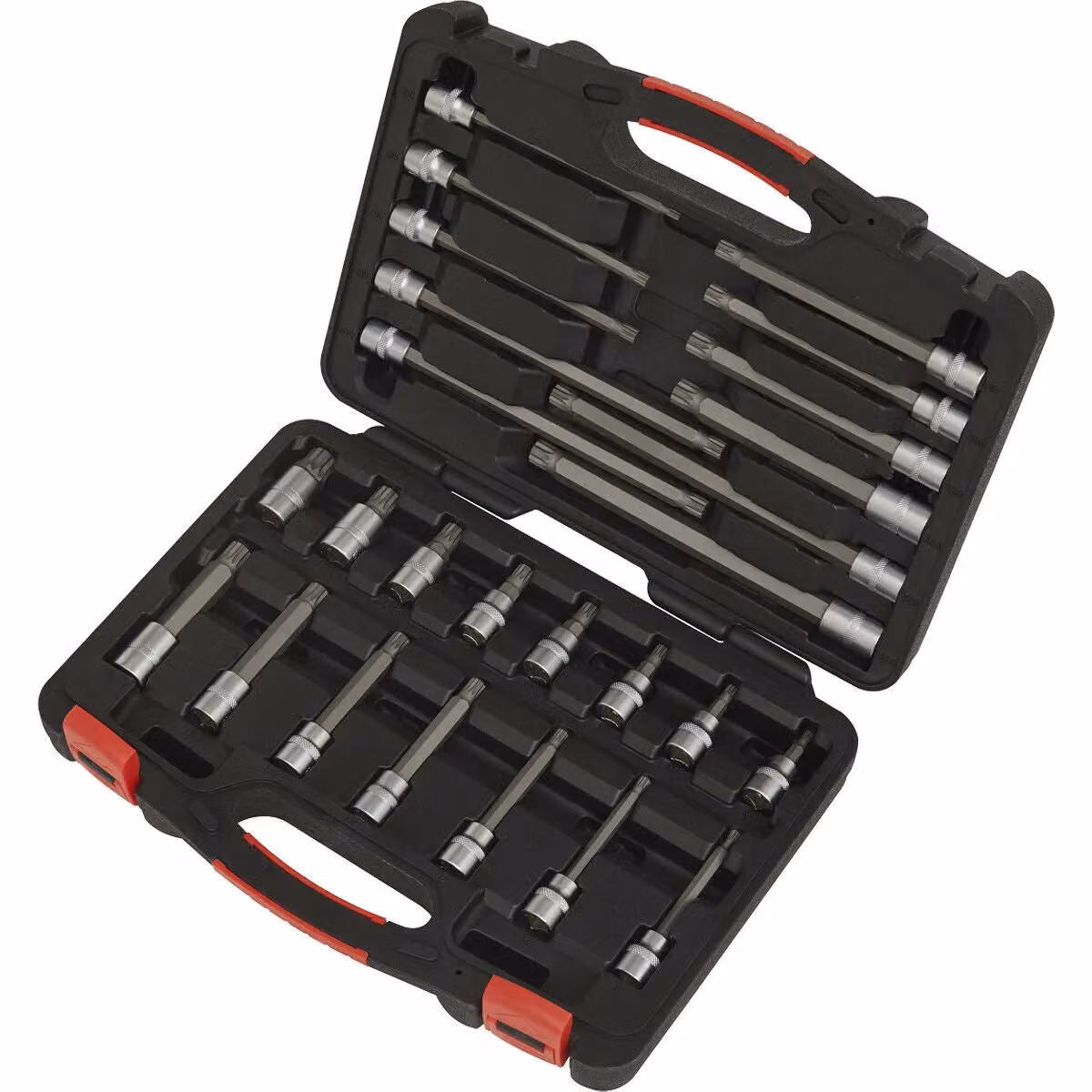 Loops 26 Piece Spline Bit Set with 3/8 inch Square Drive, 200mm Long, S2 Steel, Silver – 3