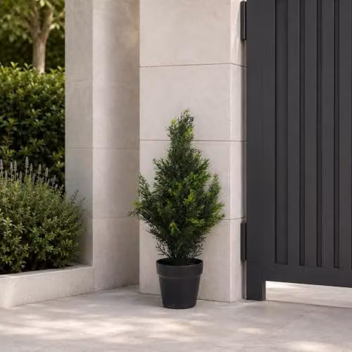 Botanik Realistic Green Artificial Topiary Tree in Metal Pot for Tabletop, H 60 cm x W 20 cm x D 20 cm – 2