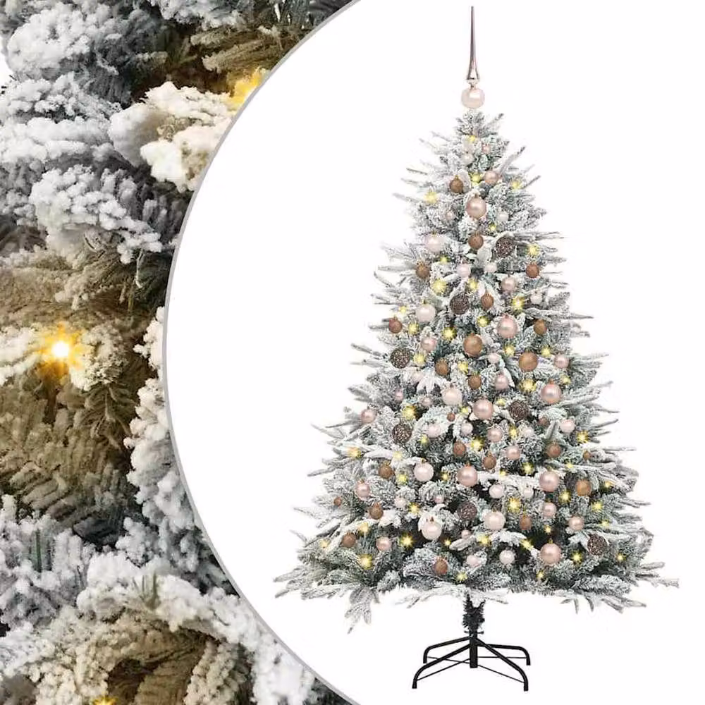 Berkfield Home Artificial Pre-lit Christmas Tree with Ball Set, Green, Height: 180 cm – 2
