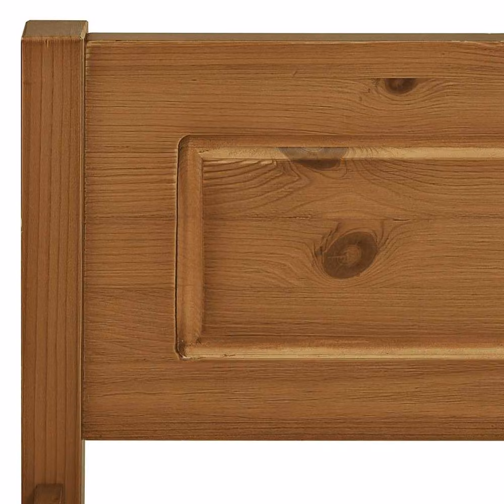 Berkfield Home Solid Pinewood Bed Frame in Honey Brown, W: 140 cm, L: 200 cm – 3
