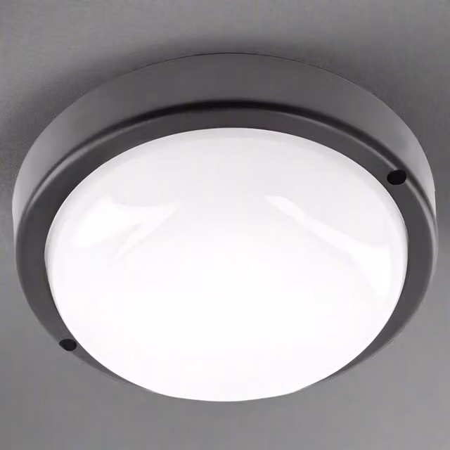 CGC KODO Black Round LED Surface Mount Ceiling and Wall Light, Diameter: 21 cm