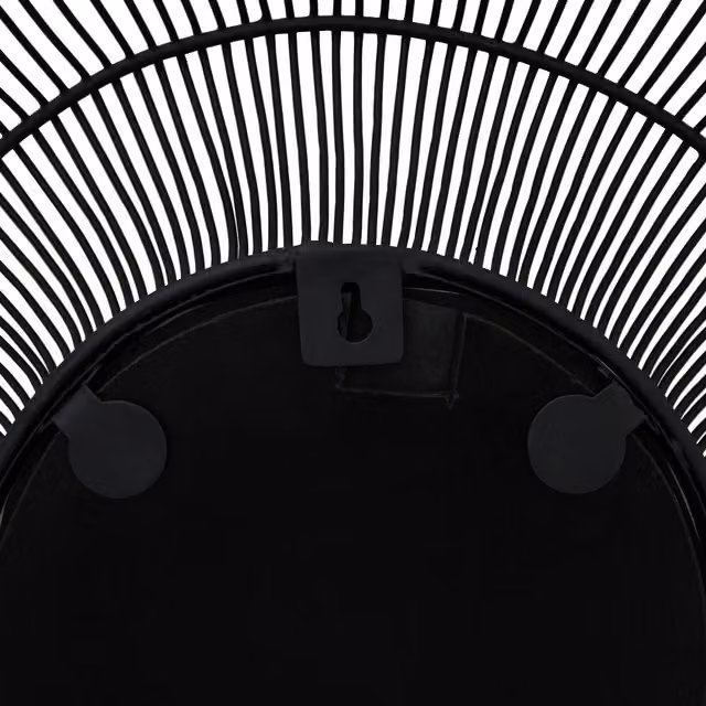 KDMK Chico Industrial Round Metal Wire-Framed Wall Mirror in Black