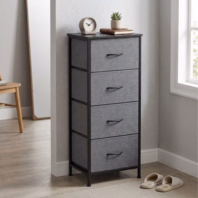 SONGMICS Grey Chest of Drawers Storage Unit for Bedroom and Home Office