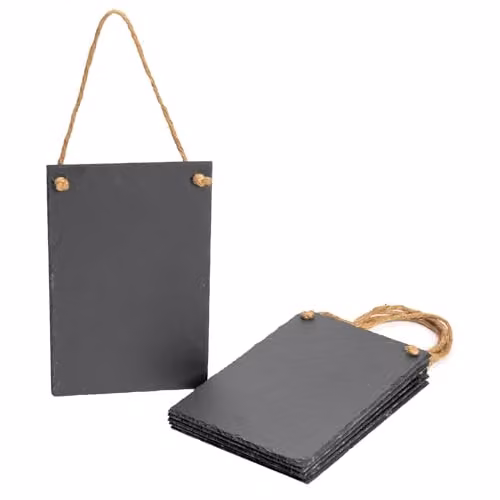 Nicola Spring Pack of 6 Grey Hanging Slate Chalkboards, W/H: 30 x 20 cm
