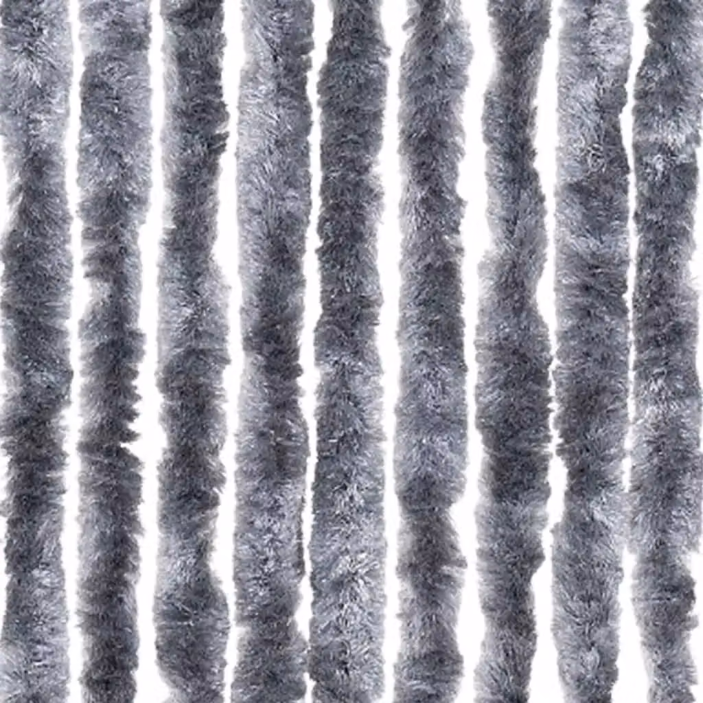 Berkfield Home Silver Chenille Insect Curtain, W: 90 cm, H: 200 cm – 5