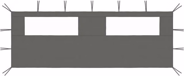 Berkfield Home Gazebo Sidewall with Windows, Anthracite and Black, W: 600 cm, D: 200 cm