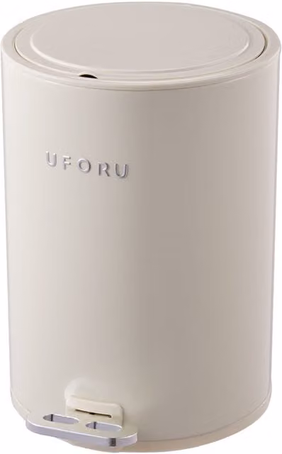 Livingandhome Cream Pedal Bin with Soft-Close Lid and Removable Inner Bucket