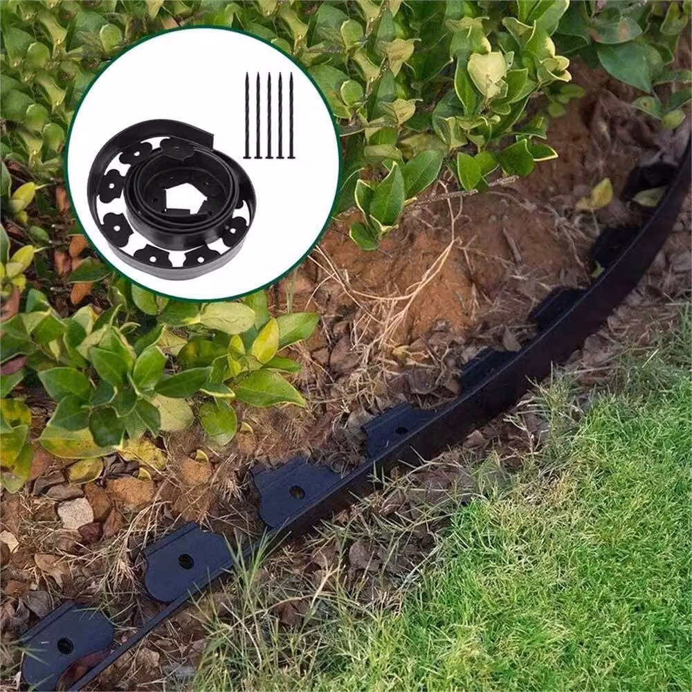 SPETLEK Black Plastic Garden Lawn and Stone Separation Edging Strip, 10 Metres – 4
