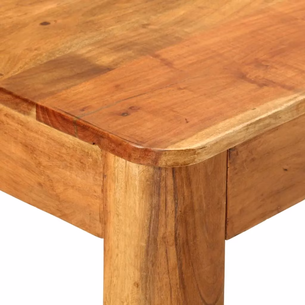 Berkfield Home Brown Acacia Solid Wood Rectangular Dining Table W/D/H: 110 x 55 x 76 cm – 3