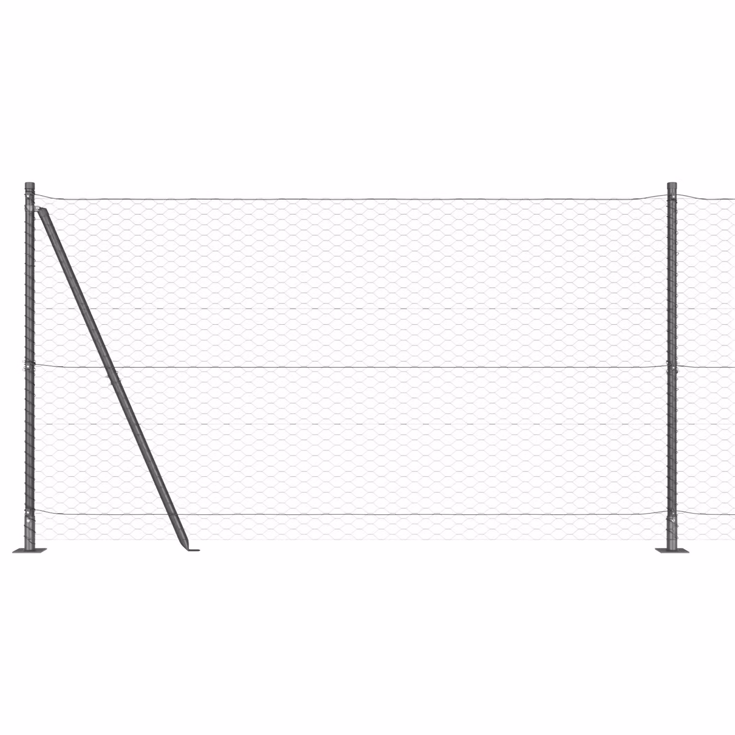 Berkfield Home Grey Steel Hexagon Fence, H: 1.4 m x W: 25 m – 2