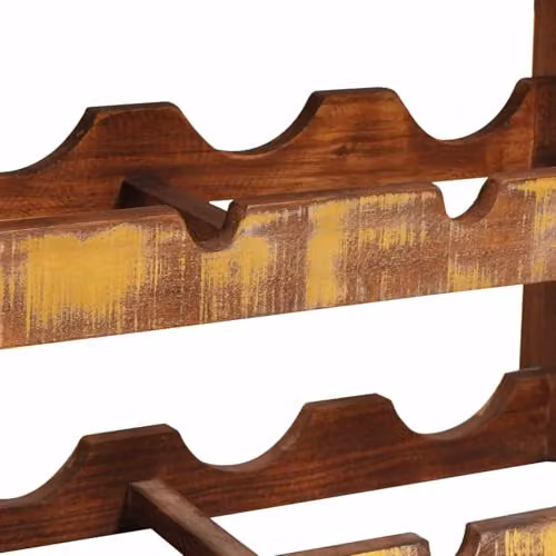 vidaXL Industrial Wall-Mounted Wine Rack in Brown Solid Reclaimed Wood and Metal, W/D/H: 80 x 45 x 33 cm – 3
