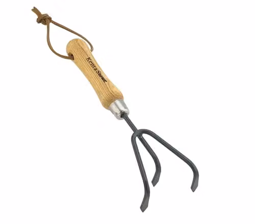 Kent & Stowe Carbon Steel Hand 3-Prong Cultivator in Beige and Brown – 1