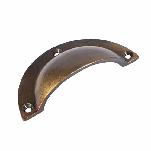 Hammer and Tongs Curved Cabinet Drawer Pull in Gold and Brass, W: 9.5 cm, H: 4.6 cm – 1
