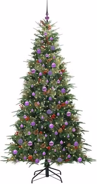 Berkfield Home Elegant Green Artificial Hinged Christmas Tree, Height: 210 cm
