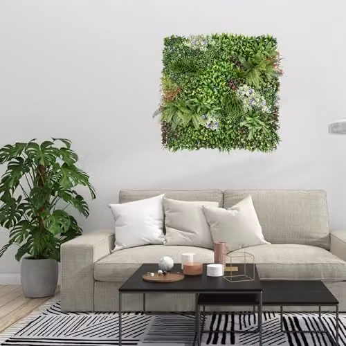 Ark Mat Country Garden Artificial Plant Wall Panel, Green, W/D/H: 100 x 100 x 100 cm – 6