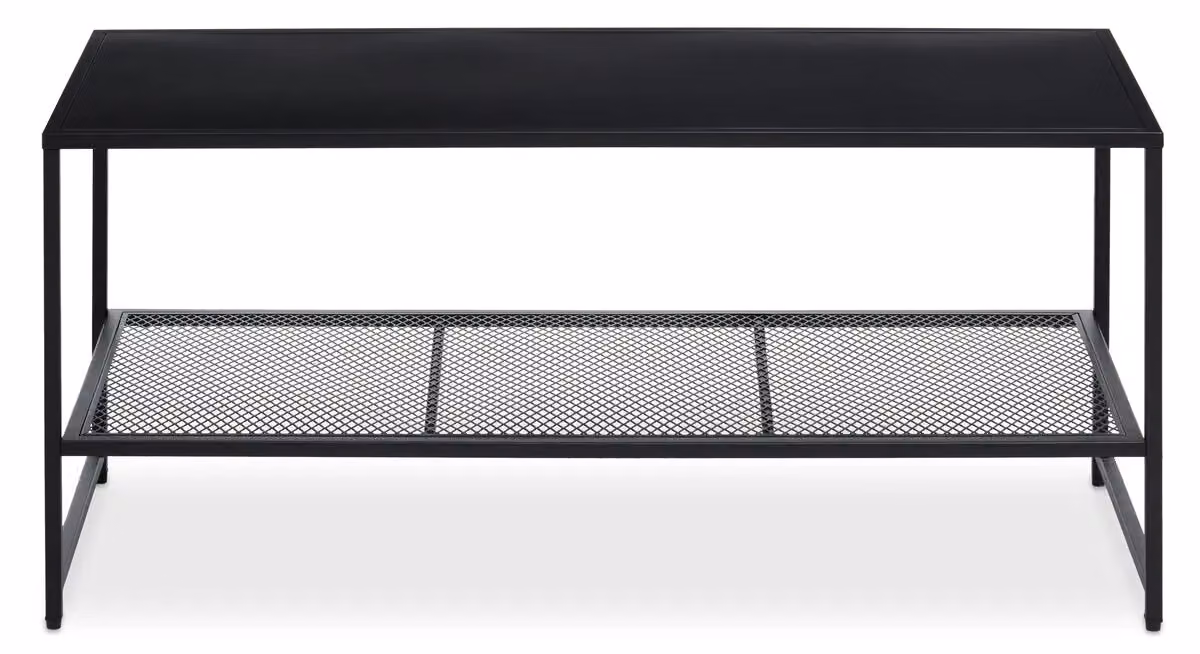 Orsina Black Metal Industrial Coffee Table for Living Rooms, W/D/H: 102 x 46 x 43 cm – 3