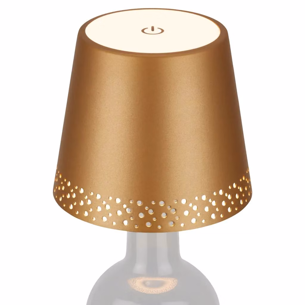 Briloner Rechargeable LED Cordless Table Lamp in Gold, Dimmable Touch Control, Warm White, IP44, W/D/H: 11 x 9 x 11 cm – 2