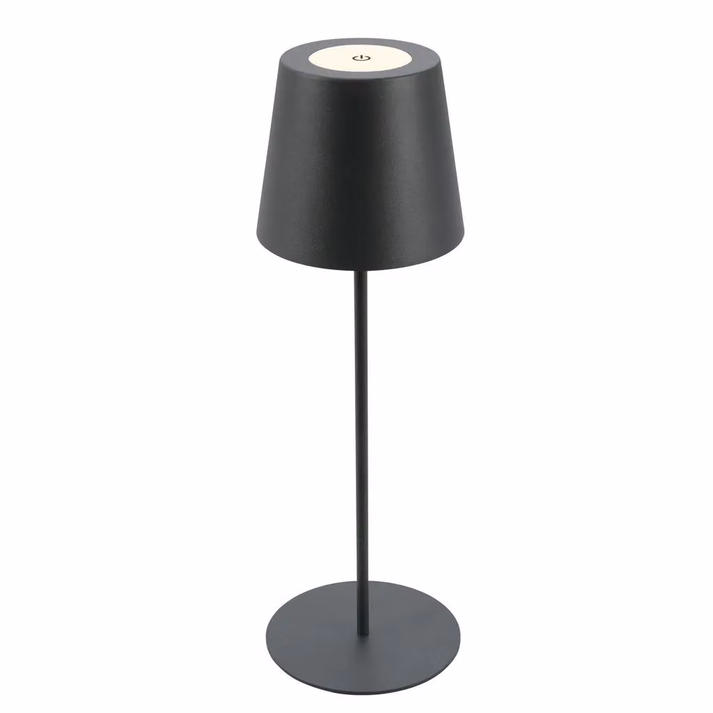 BRILONER Rechargeable LED Table Lamp, Dimmable Touch Control, IP44 Waterproof, Warm White Light, Cordless Metal Lamp for Living Room and Bedroom, H 36 cm x W 10.5 cm, Anthracite/Black – 2