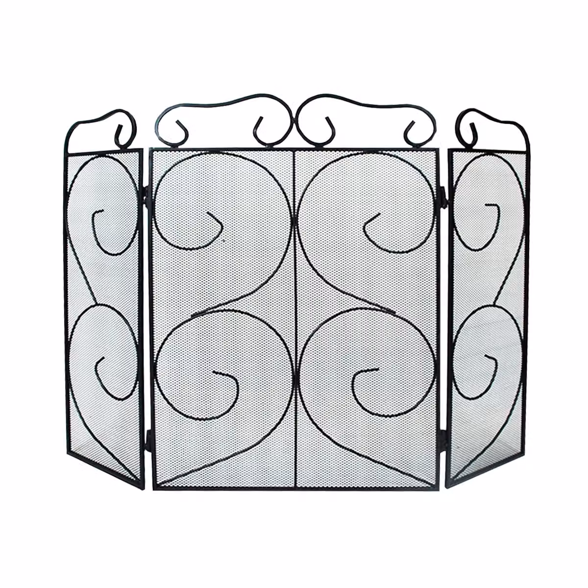 Simpa Chequers 3 Panel Folding Fire Guard in Black – 2
