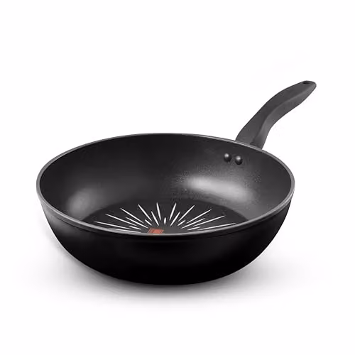 Tower SmartStart Non-Stick Aluminium Wok, Black, 28cm